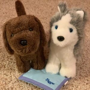 American Girl Dogs Chocolate Chip and Pepper